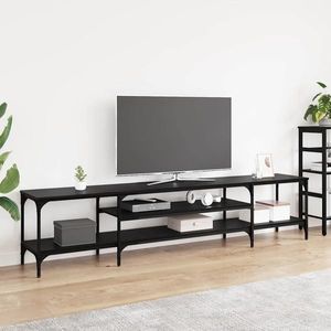 vidaXL Cabinet TV Stejar Negru 201 x 35 x 45 cm imagine