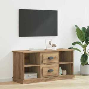 vidaXL Cabinet TV Stejar Artizanal 99, 5 x 35, 5 x 48 cm Lemn compozit imagine