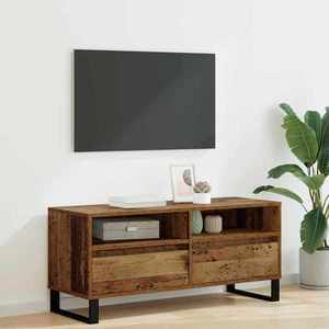 vidaXL Cabinet TV cu sertar Lemn Vechi 100 x 34, 5 x 44, 5 cm imagine