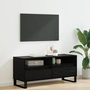vidaXL Cabinet TV cu sertar Stejar Negru 100 x 34, 5 x 44, 5 cm imagine