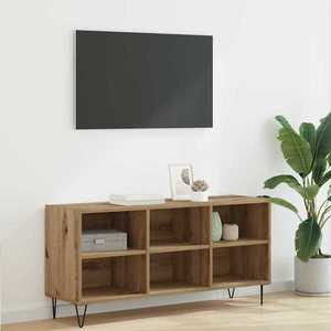 vidaXL Cabinet TV Stejar Artizanal 103, 5 x 30 x 50 cm Lemn compozit imagine
