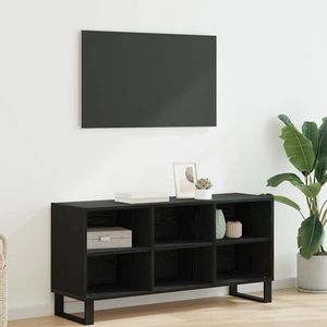vidaXL Cabinet TV Stejar Negru 103, 5 x 30 x 50 cm Lemn compozit imagine