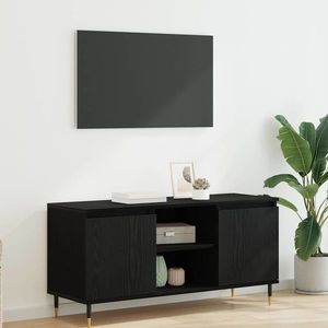 vidaXL Cabinet TV Stejar Negru 104 x 35 x 50 cm Lemn compozit imagine