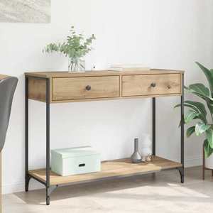 vidaXL Masă de consolă cu sertar Stejar Artizanal 100 x 34, 5 x 75 cm imagine