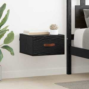vidaXL Noptieră suspendată Stejar Negru 35 x 35 x 20 cm Lemn compozit imagine