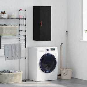 vidaXL Dulap montat pe perete Stejar Negru 34, 5 x 34 x 90 cm imagine