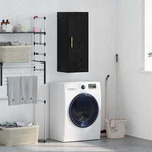 vidaXL Dulap montat pe perete Stejar Negru 34, 5 x 34 x 90 cm imagine