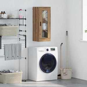 vidaXL Dulap montat pe perete Stejar Artizanal 34, 5 x 34 x 90 cm imagine