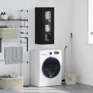 vidaXL Dulap montat pe perete Stejar Negru 34, 5 x 34 x 90 cm imagine