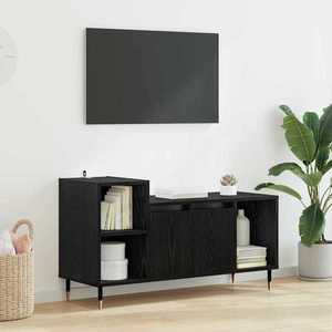 vidaXL Cabinet TV Stejar Negru 100 x 35 x 55 cm Lemn compozit imagine