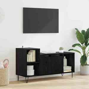 vidaXL Cabinet TV Stejar Negru 100 x 35 x 55 cm Lemn compozit imagine