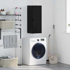 vidaXL Dulap montat pe perete Stejar Negru 34, 5 x 34 x 90 cm imagine