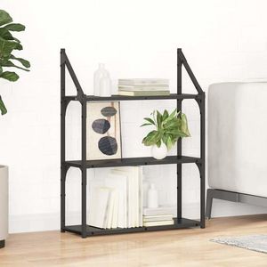 vidaXL Raft de perete Stejar Negru 60 x 21 x 78, 5 cm Lemn compozit imagine