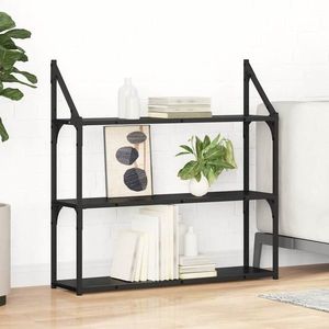 vidaXL Raft de perete Stejar Negru 80 x 21 x 78, 5 cm Lemn compozit imagine