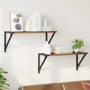 vidaXL Șemele de perete cu raft 2 pcs Lemn Vechi 60 x 25 x 25, 5 cm imagine