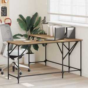 vidaXL Birou Stejar Artizanal 149 x 149 x 75 cm Lemn compozit imagine