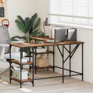 vidaXL Birou Lemn Vechi 139 x 139 x 75 cm Lemn compozit imagine