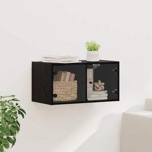 vidaXL Dulap de perete Stejar Negru 68 x 37 x 35 cm Lemn compozit imagine