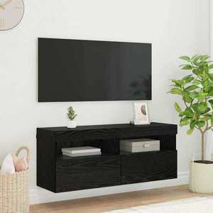 vidaXL Dulap TV de perete Stejar Negru 100 x 30 x 40 cm Lemn compozit imagine