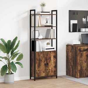 vidaXL Dulap pentru cărți Stejar fumuriu 60 x 24 x 161 cm imagine