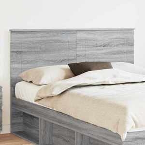 vidaXL Tăblie cap cu headboard Gri Sonoma 140 cm Lemn compozit imagine