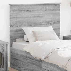 vidaXL Tăblie cap cu headboard Gri Sonoma 90 cm Lemn compozit imagine