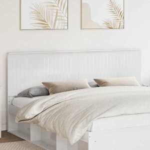 vidaXL Tăblie cap cu headboard Alb Lucios 200 cm Lemn compozit imagine