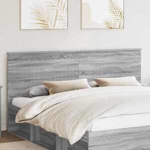 vidaXL Tăblie cap cu headboard Gri Sonoma 200 cm Lemn compozit imagine