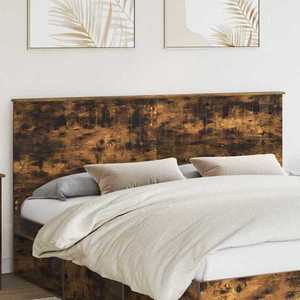 vidaXL Tăblie cap cu headboard Stejar fumuriu 180 cm Lemn compozit imagine