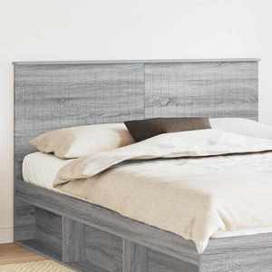 vidaXL Tăblie cap cu headboard Gri Sonoma 160 cm Lemn compozit imagine