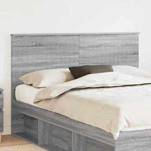 vidaXL Tăblie cap cu headboard Gri Sonoma 150 cm Lemn compozit imagine