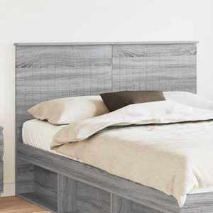 vidaXL Tăblie cap cu headboard Gri Sonoma 140 cm Lemn compozit imagine
