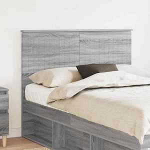 vidaXL Tăblie cap cu headboard Gri Sonoma 135 cm Lemn compozit imagine