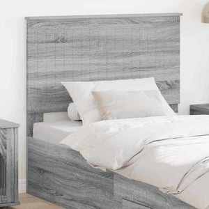 vidaXL Tăblie cap cu headboard Gri Sonoma 100 cm Lemn compozit imagine
