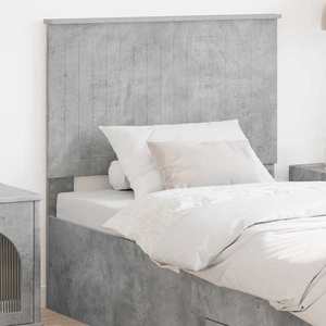 vidaXL Tăblie cap cu headboard Gri din beton 90 cm Lemn compozit imagine