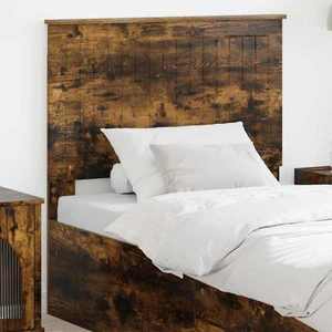 vidaXL Tăblie cap cu headboard Stejar fumuriu 90 cm Lemn compozit imagine