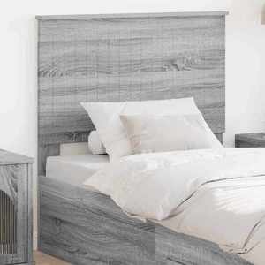 vidaXL Tăblie cap cu headboard Gri Sonoma 90 cm Lemn compozit imagine