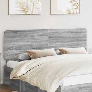 vidaXL Tăblie cap cu headboard Gri Sonoma 200 cm Lemn compozit imagine