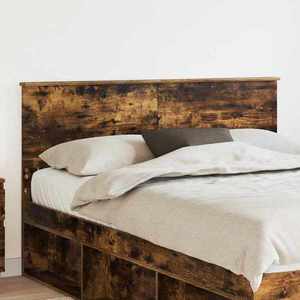 vidaXL Tăblie cap cu headboard Stejar fumuriu 160 cm Lemn compozit imagine