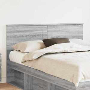 vidaXL Tăblie cap cu headboard Gri Sonoma 150 cm Lemn compozit imagine