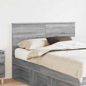 vidaXL Tăblie cap cu headboard Gri Sonoma 135 cm Lemn compozit imagine