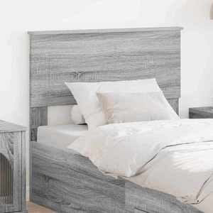 vidaXL Tăblie cap cu headboard Gri Sonoma 90 cm Lemn compozit imagine