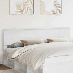 vidaXL Tăblie cap cu headboard Alb Lucios 200 cm Lemn compozit imagine