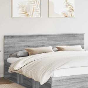 vidaXL Tăblie cap cu headboard Gri Sonoma 200 cm Lemn compozit imagine