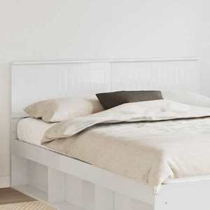 vidaXL Tăblie cap cu headboard Alb Lucios 160 cm Lemn compozit imagine