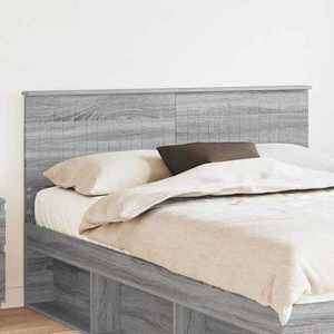 vidaXL Tăblie cap cu headboard Gri Sonoma 140 cm Lemn compozit imagine