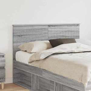 vidaXL Tăblie cap cu headboard Gri Sonoma 120 cm Lemn compozit imagine