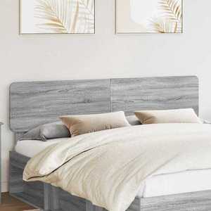 vidaXL Tăblie cap cu headboard Gri Sonoma 200 cm Lemn compozit imagine