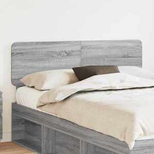 vidaXL Tăblie cap cu headboard Gri Sonoma 160 cm Lemn compozit imagine