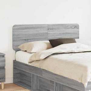 vidaXL Tăblie cap cu headboard Gri Sonoma 120 cm Lemn compozit imagine